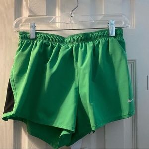 Nike Green and Black Running Shorts (Size Small)